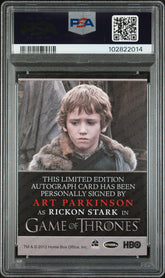 2012 Game Of Thrones S1 Autograph Art Parkinson Limited Bordered Auto PSA 8
